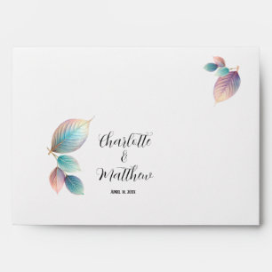 Enveloppe Beauté Ethérée Soft Tone Whimsical Feuilles Pastel