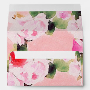 Enveloppe Beaux Arts Romantiques Aquarelles Roses Roses