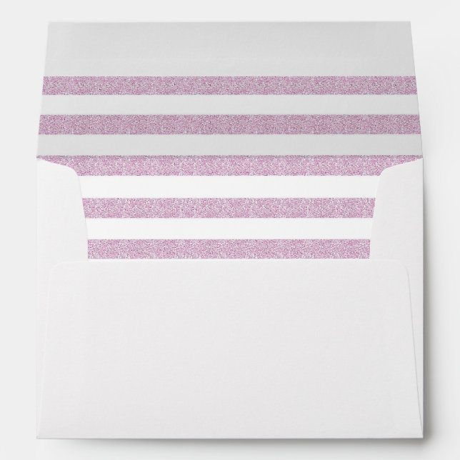 Enveloppe Bébé à rayures violettes et blanches (Dos (Bas))