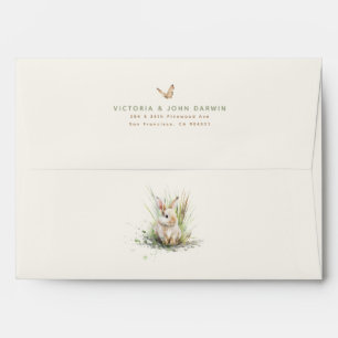 Enveloppe Bébé animal en bois mignon - Lapin