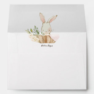 Enveloppe Bébé blanc Floral Faire-part de naissance
