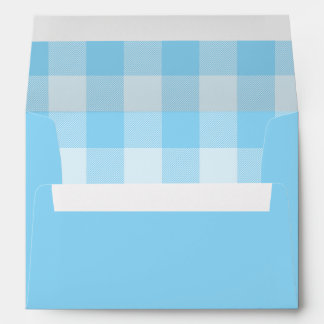 Enveloppe Bébé bleu Buffalo Gingham carreaux