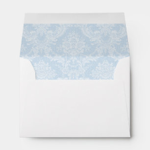 Enveloppe bébé bleu damassé