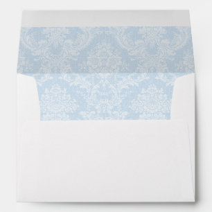 Enveloppe bébé bleu damassé