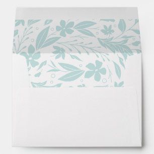 Enveloppe Bébé Bleu Floral Liner avec adresse de retour