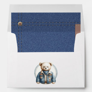 Enveloppe Bébé en Jean Bleu Cadeau de Naissance Ligne de Poc