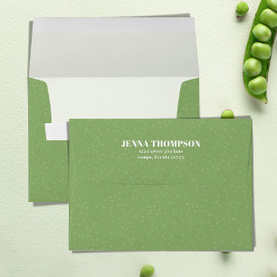Enveloppe Bébé vert mignon jumeaux Botanique Deux pois dans