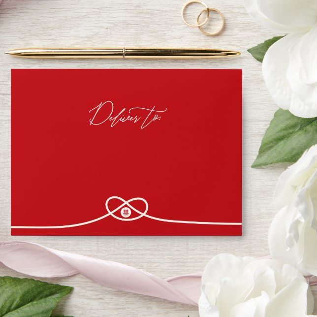 Enveloppe Bécasseau maubèche Union Double Bonheur Mariage Ch (Wedding)
