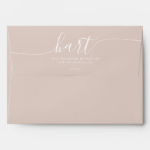 Beige avec le script blanc Adresse de retour