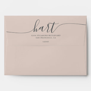 Enveloppe Beige avec le script noir Adresse de retour