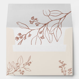 Enveloppe Beige Terreuse Florale Boho