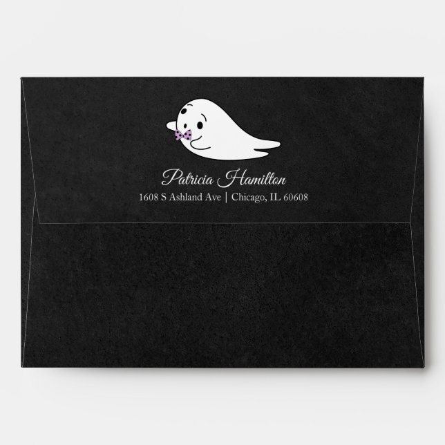 Enveloppe Belle Baby Ghost Baby shower d'Halloween (Dos (Haut rabat))