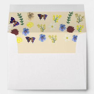 Enveloppe Belle botanique fleurie Jardin lunette
