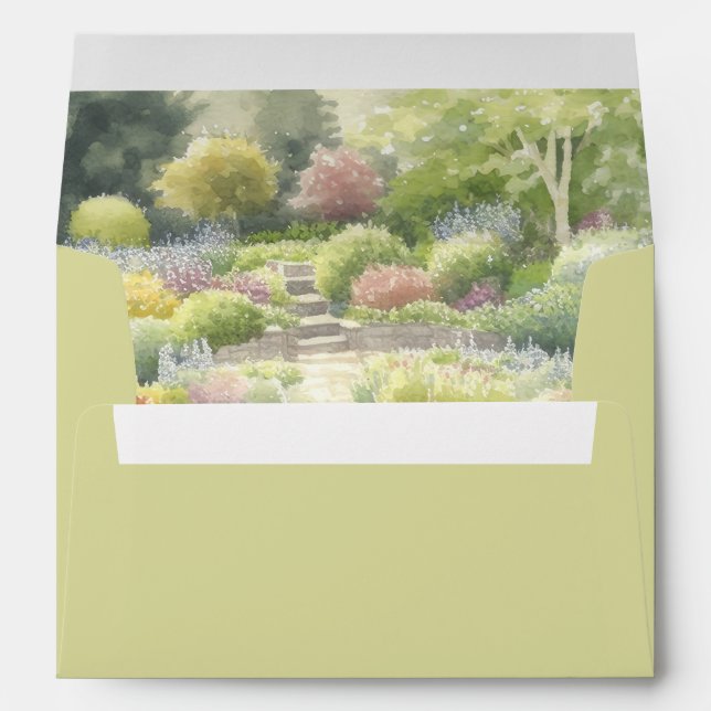 Enveloppe Belle Celery Green Garden Mariage (Dos (Bas))