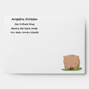 Enveloppe Belle illustration de dessin animé de bébé wombat