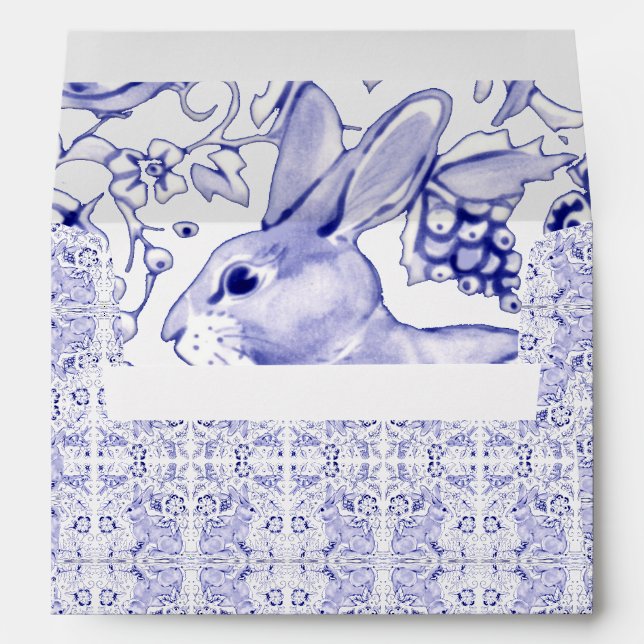 Enveloppe Belle Marine Bleu Lapin Lapin Oiseau de Pâques Del (Dos (Bas))