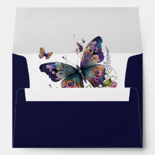 Enveloppe Belle Papillon Violet