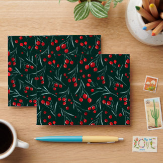 Enveloppe Berries Noël - Couleurs de Noël traditionnelles