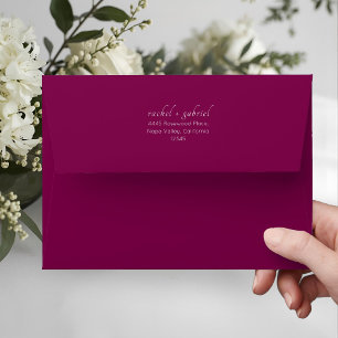 Enveloppe Berry Bourgogne Mariage Simple et Élégant
