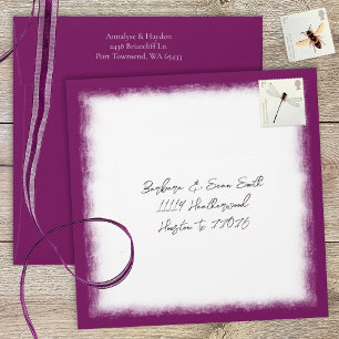 Enveloppe Berry Pink Faire-part de mariage préadressée