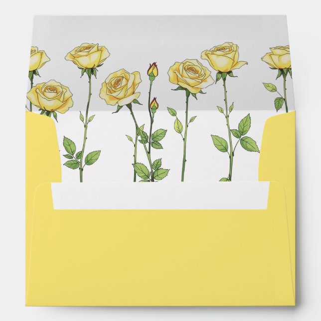 Enveloppe Beurre fleurs rose jaune mariage romantique floral (Dos (Bas))