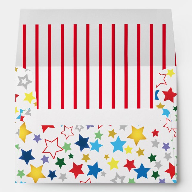 Enveloppe Big Top Carnival Carnaval Stars Stripes. (Dos (Bas))