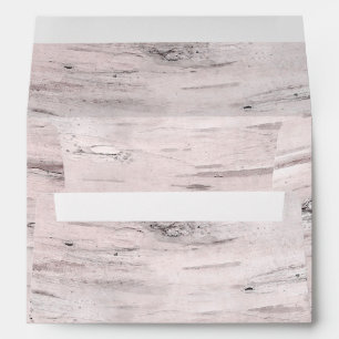 Enveloppe Birch Tree blanc Bois Rustique Grange mariage