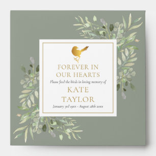 Enveloppe Bird Seed Packet Greenery Funeral Memorial