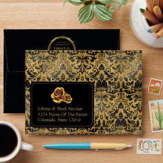 Enveloppe Black And Gold Goth Pattern