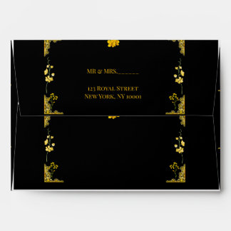 Enveloppe Black and Gold Wedding Envelope Template 
