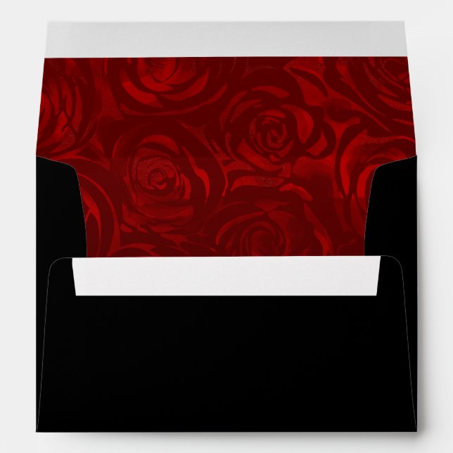 Enveloppe Black and Red Rose Goth Adresse de retour (Dos (Bas))