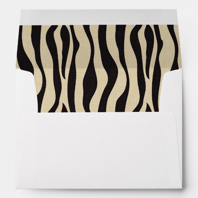 Enveloppe Black Cream Zebra Imprimer Anniversaire (Dos (Bas))