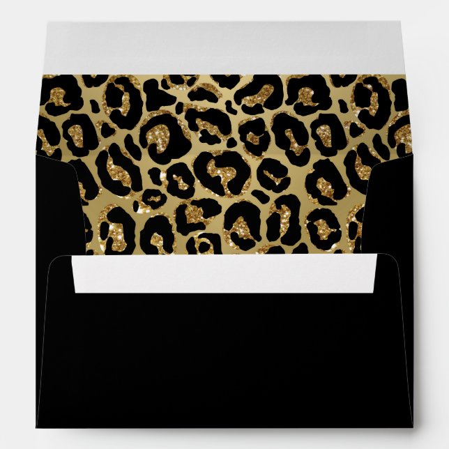 Enveloppe Black Gold Empreinte de léopard Poster de animal P (Dos (Bas))