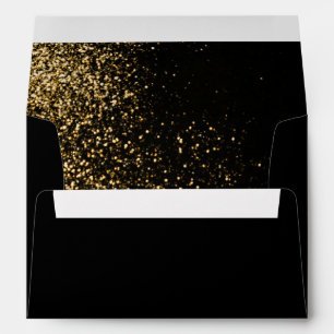 Enveloppe Black Gold Parties scintillant Golden Luxe Moderne