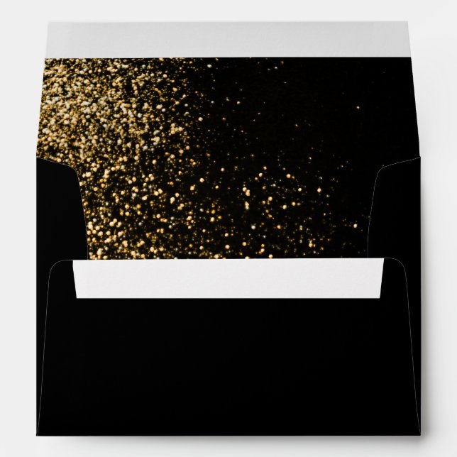 Enveloppe Black Gold Parties scintillant Golden Luxe Moderne (Dos (Bas))