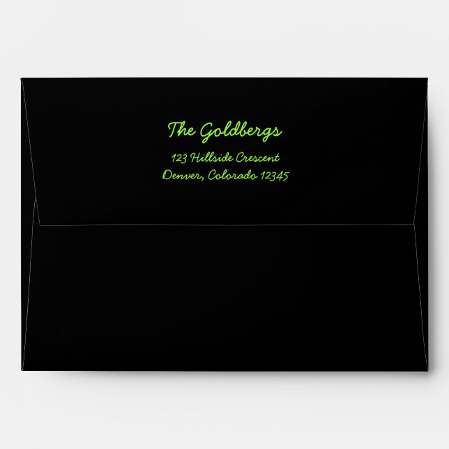 Enveloppe Black Lime Green A7 (Dos (Haut rabat))
