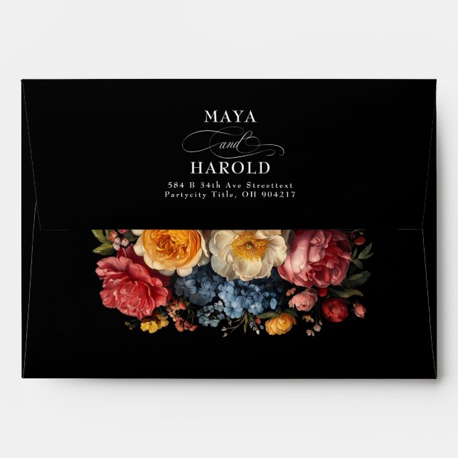 Enveloppe Black Moody Floral Baroque Hollandais Still Life (Dos (Haut rabat))