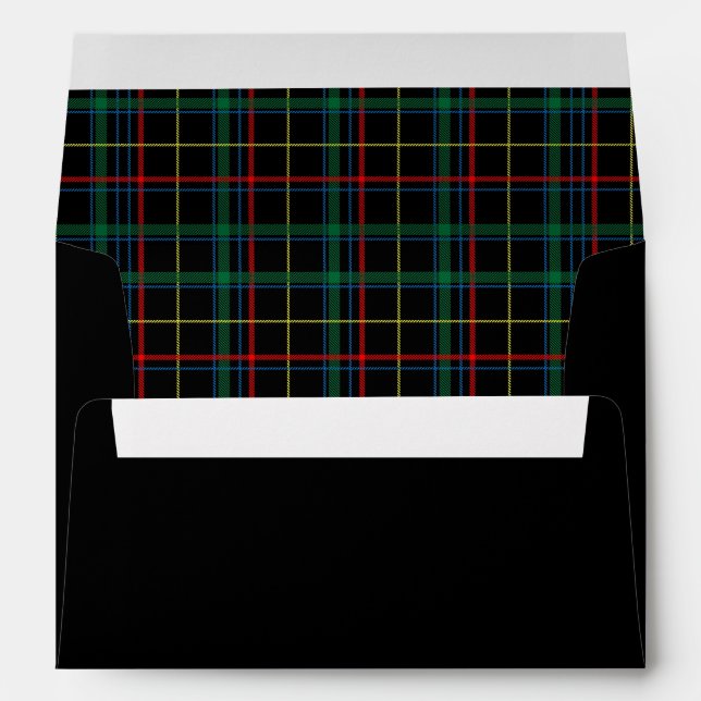 Enveloppe Black, Red and Green Tartan (Dos (Bas))