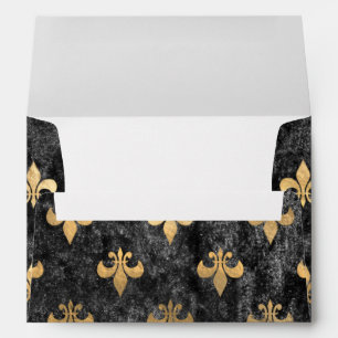 Enveloppe Black Velvet Fleur de Lis Mardi gras d'Orleans