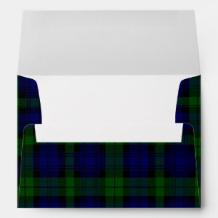 Enveloppe Black Watch Tartan bleu vert Plaid