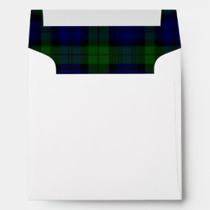 Enveloppe Black Watch Tartan bleu vert Plaid
