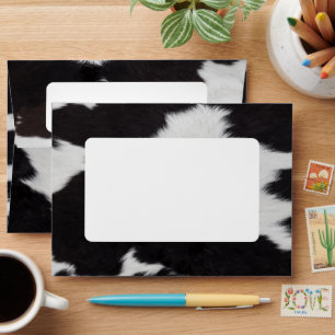 Enveloppe Black White Cow barnyard