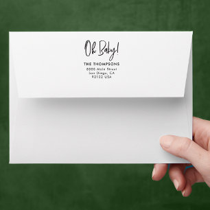 Enveloppe Black white Oh baby Custom Family Adresse de retou