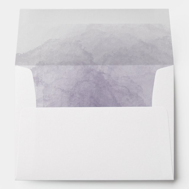 Enveloppe Blanc avec aquarelle violette (Dos (Bas))