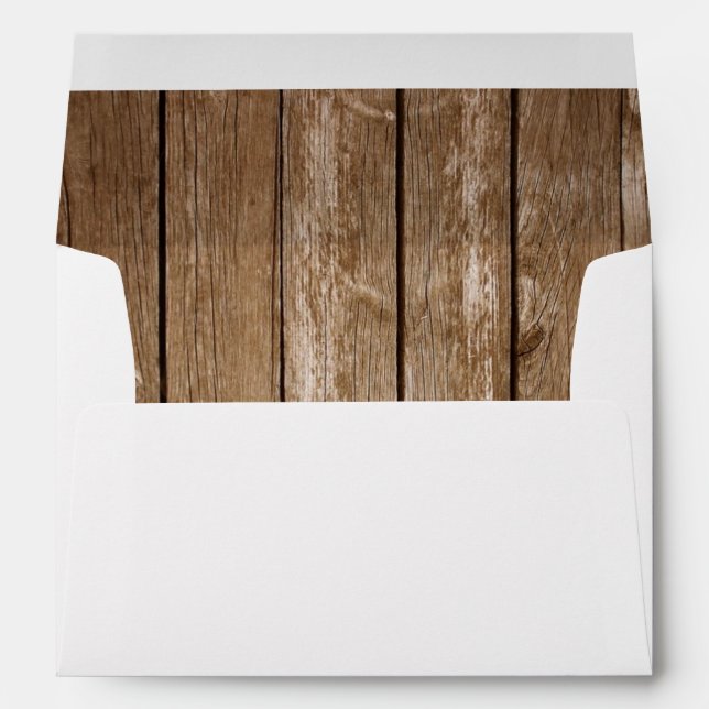 Enveloppe Blanc avec revêtement rustique en bois (Dos (Bas))