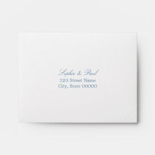 Enveloppe Blanc Dusty Blue Linked Auto-Adressé RSVP