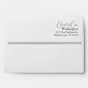 Enveloppe Blanc Élégant et Brun Clair