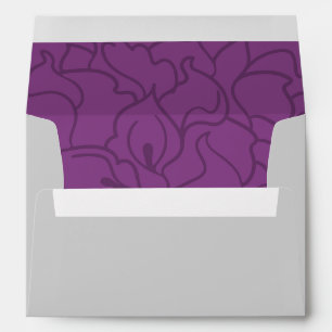 Enveloppe Blanc et violet Calla Lily Mariage Adresse de reto