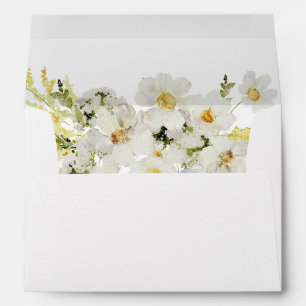 Enveloppe Blanc & Jaune Floral 4