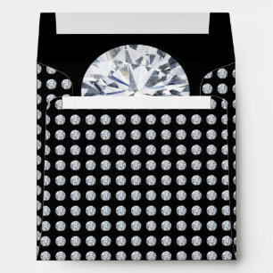 Enveloppe Blanc noir vêtu de diamant